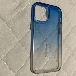 Speck iPhone 12 Pro Max phone cover in clear blue color